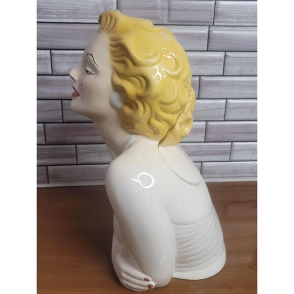 Vintage 1996 Marilyn Monroe Bust Ceramic Cookie Jar Clay Art - Picture 3 of 9